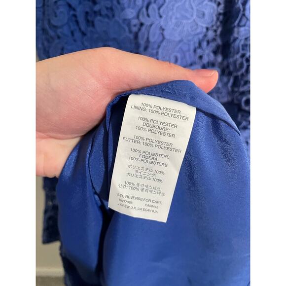 J. Crew Blue Crochet‎ Lace Sleeveless Sheath Dress Size 4 - Picture 8 of 9